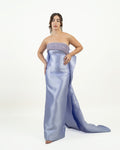 The Lavender Satin Evening Dress with 3D Bow