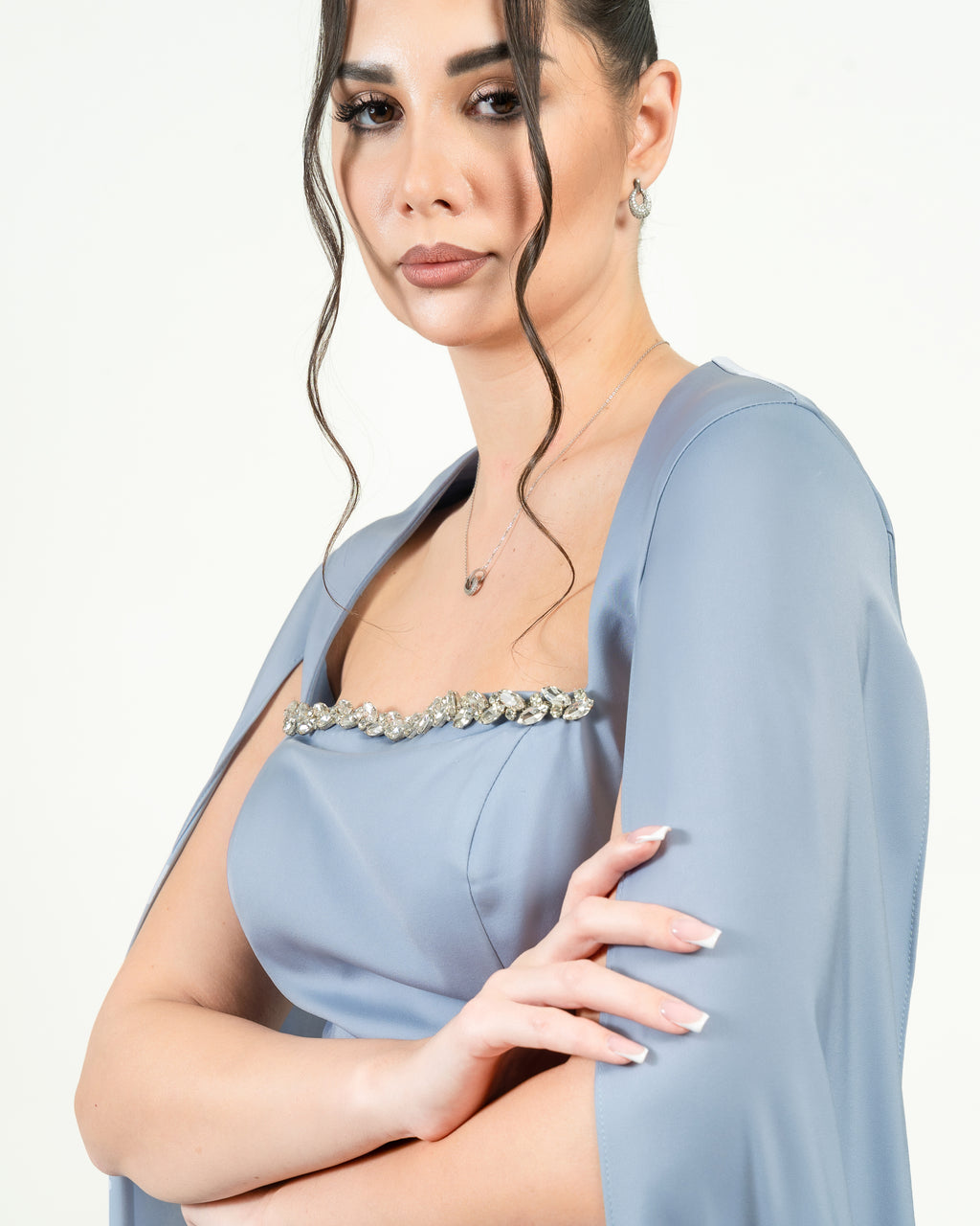 The Cape Gown Satin Evening Dress