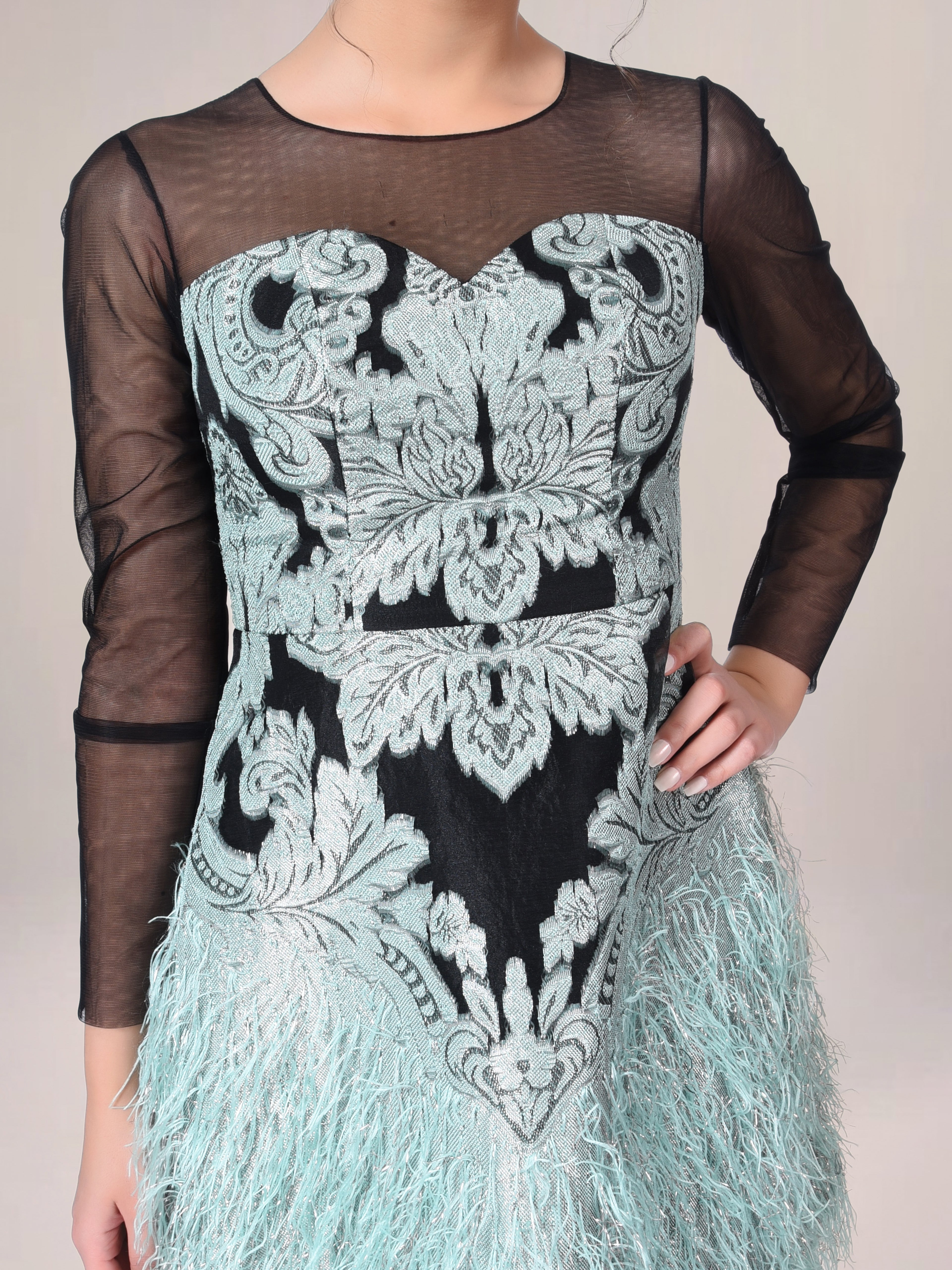 Fringe Embroidered Cocktail dress