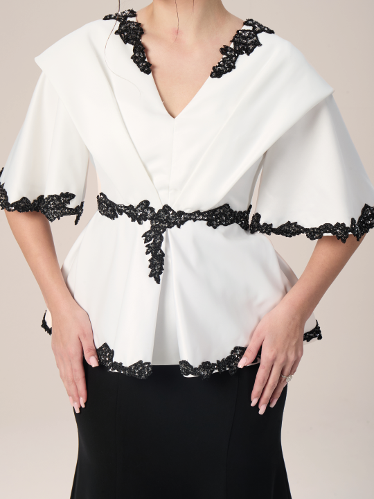 The Classic Look Taffeta and Moroccan Crepe Evening Dress