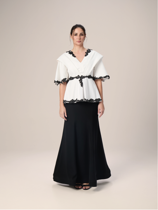 The Classic Look Taffeta and Moroccan Crepe Evening Dress