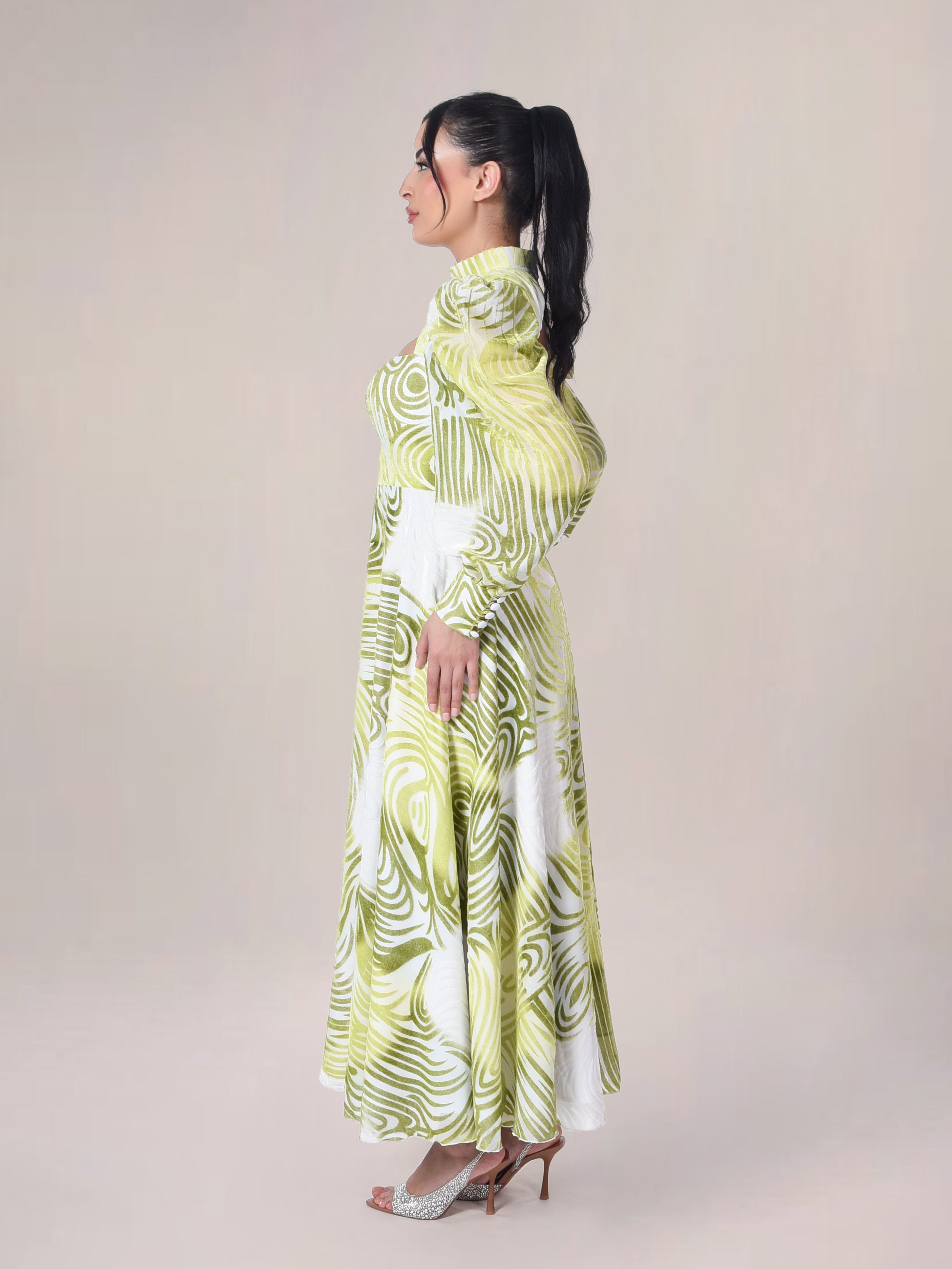 The Motion Burnout Velvet Evening Dress