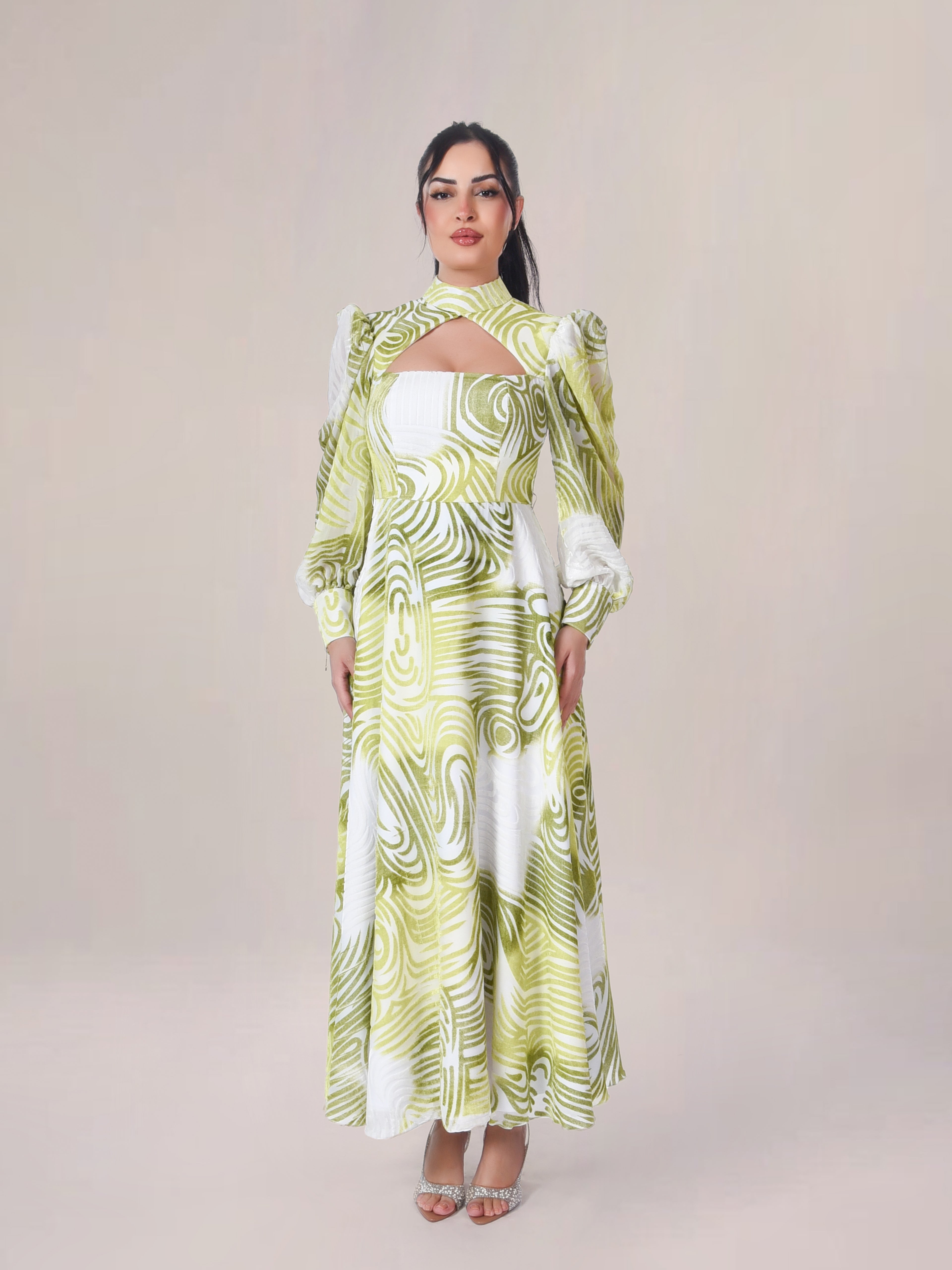 The Motion Burnout Velvet Evening Dress
