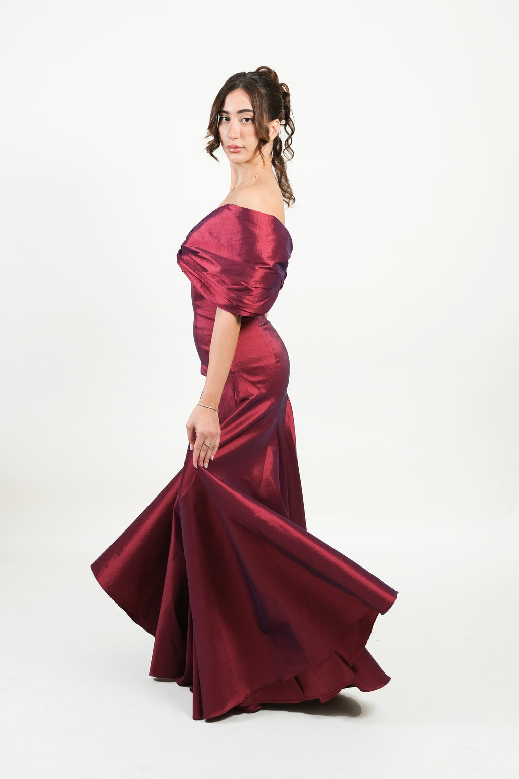 The Twist Shantung Evening Dress