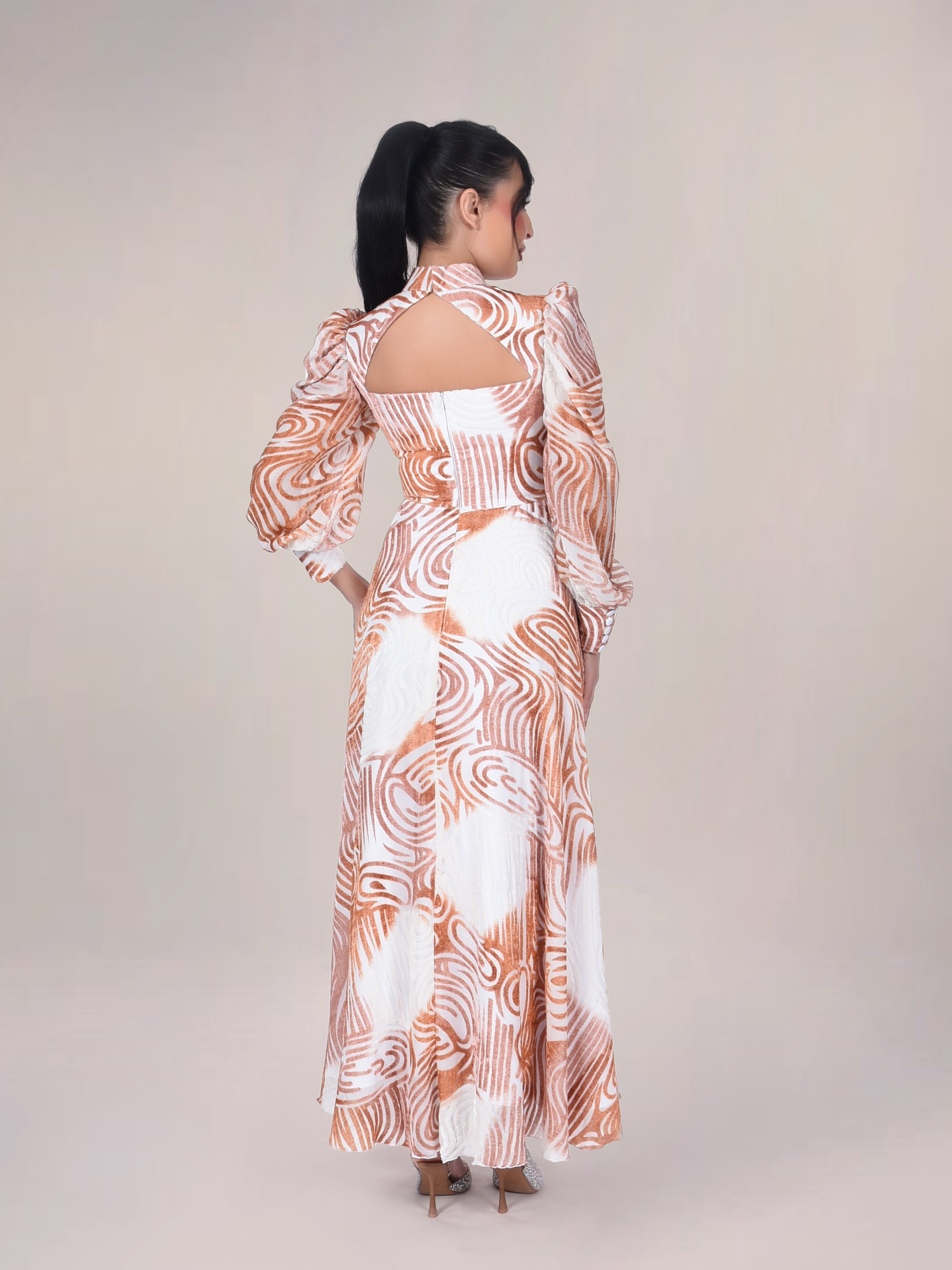 The Motion Burnout Velvet Evening Dress