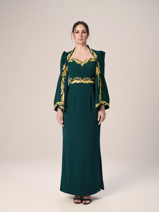 The Golden Line Moroccan Crepe Evening Dress