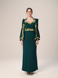 The Golden Line Moroccan Crepe Evening Dress