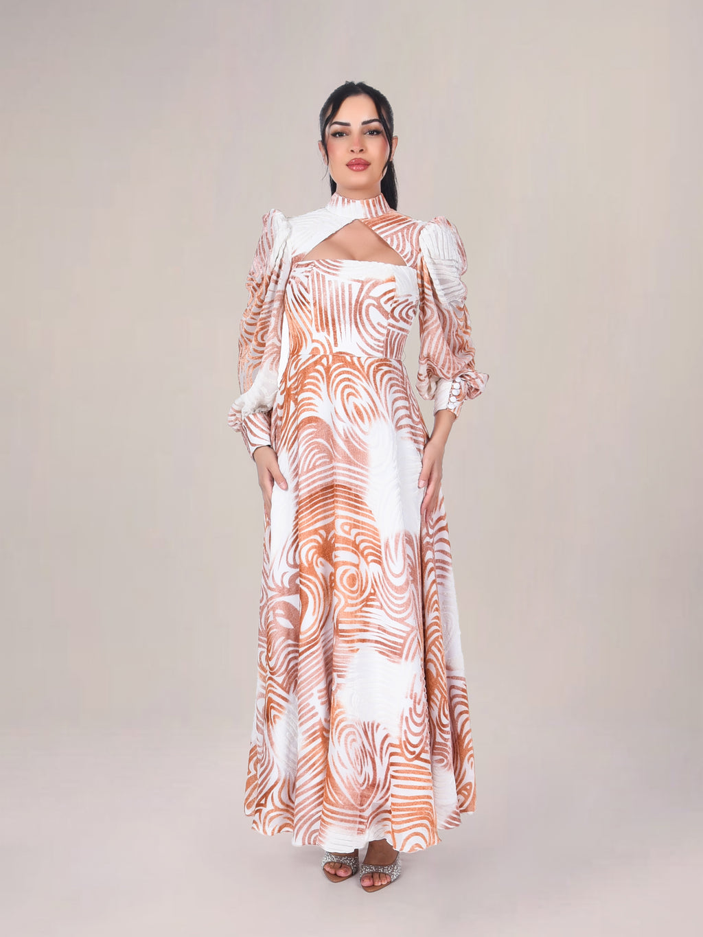 The Motion Burnout Velvet Evening Dress