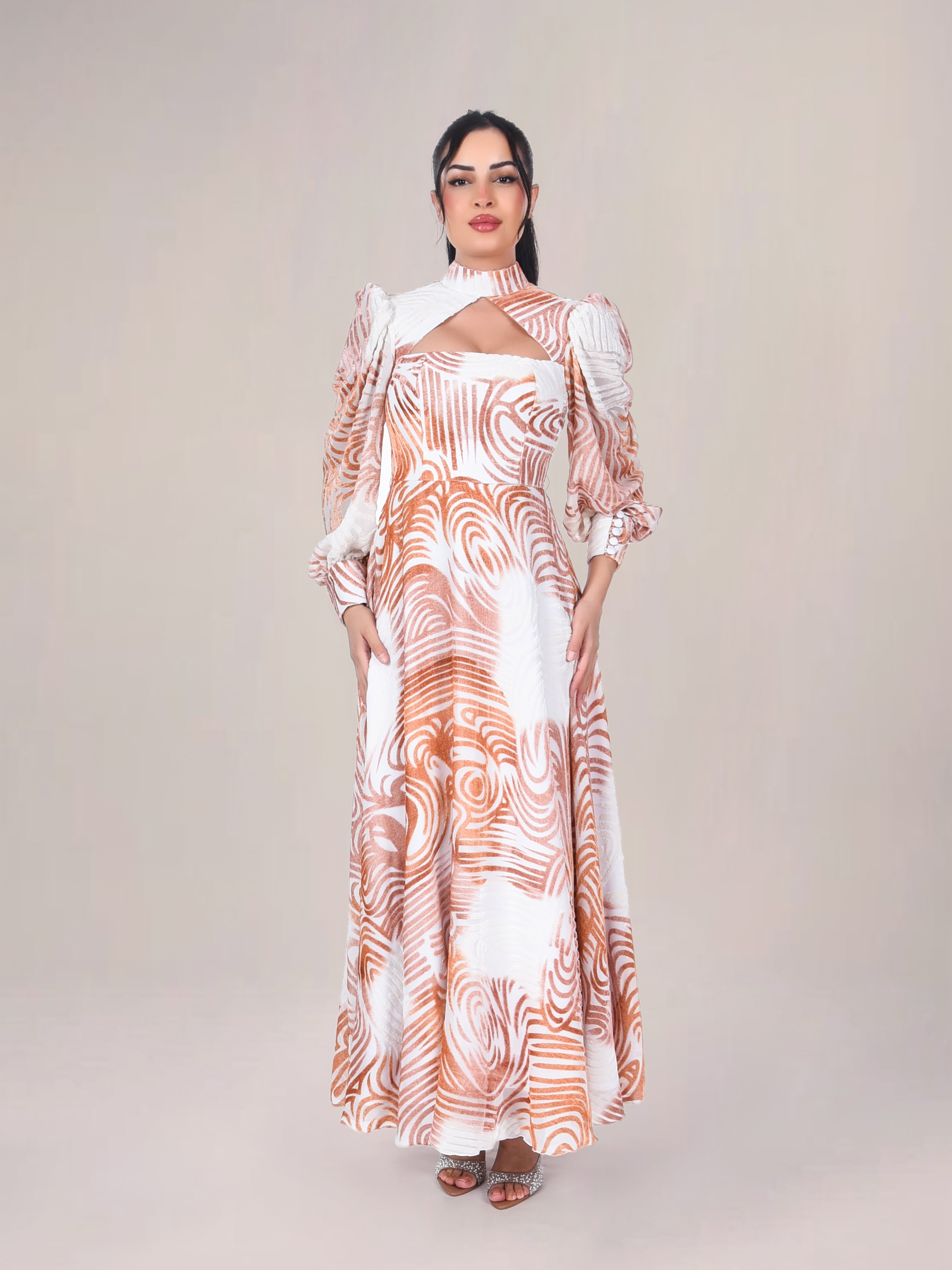 The Motion Burnout Velvet Evening Dress