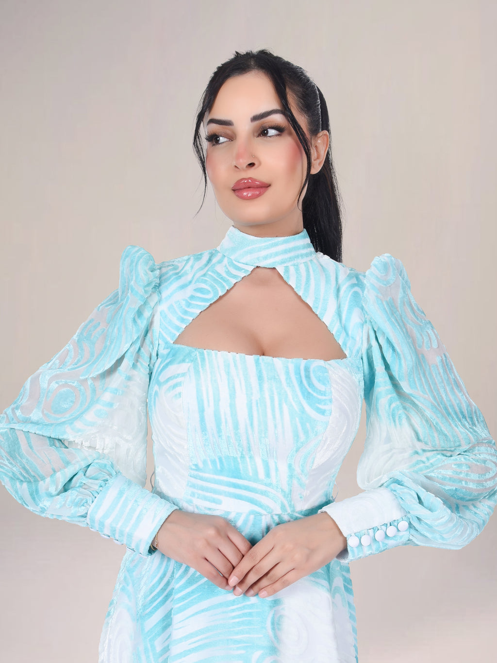 The Motion Burnout Velvet Evening Dress