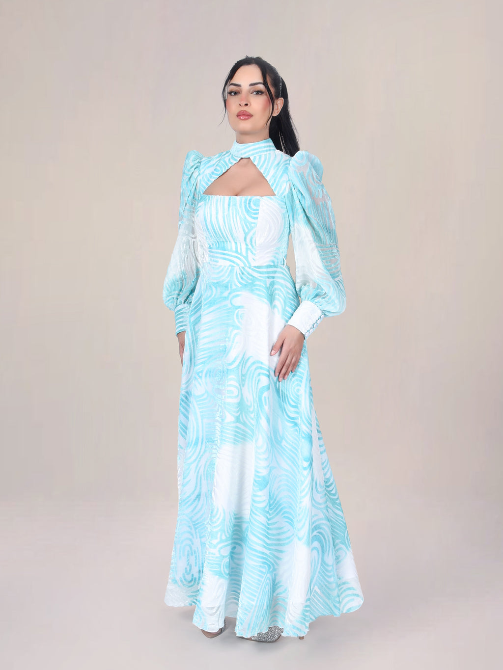 The Motion Burnout Velvet Evening Dress