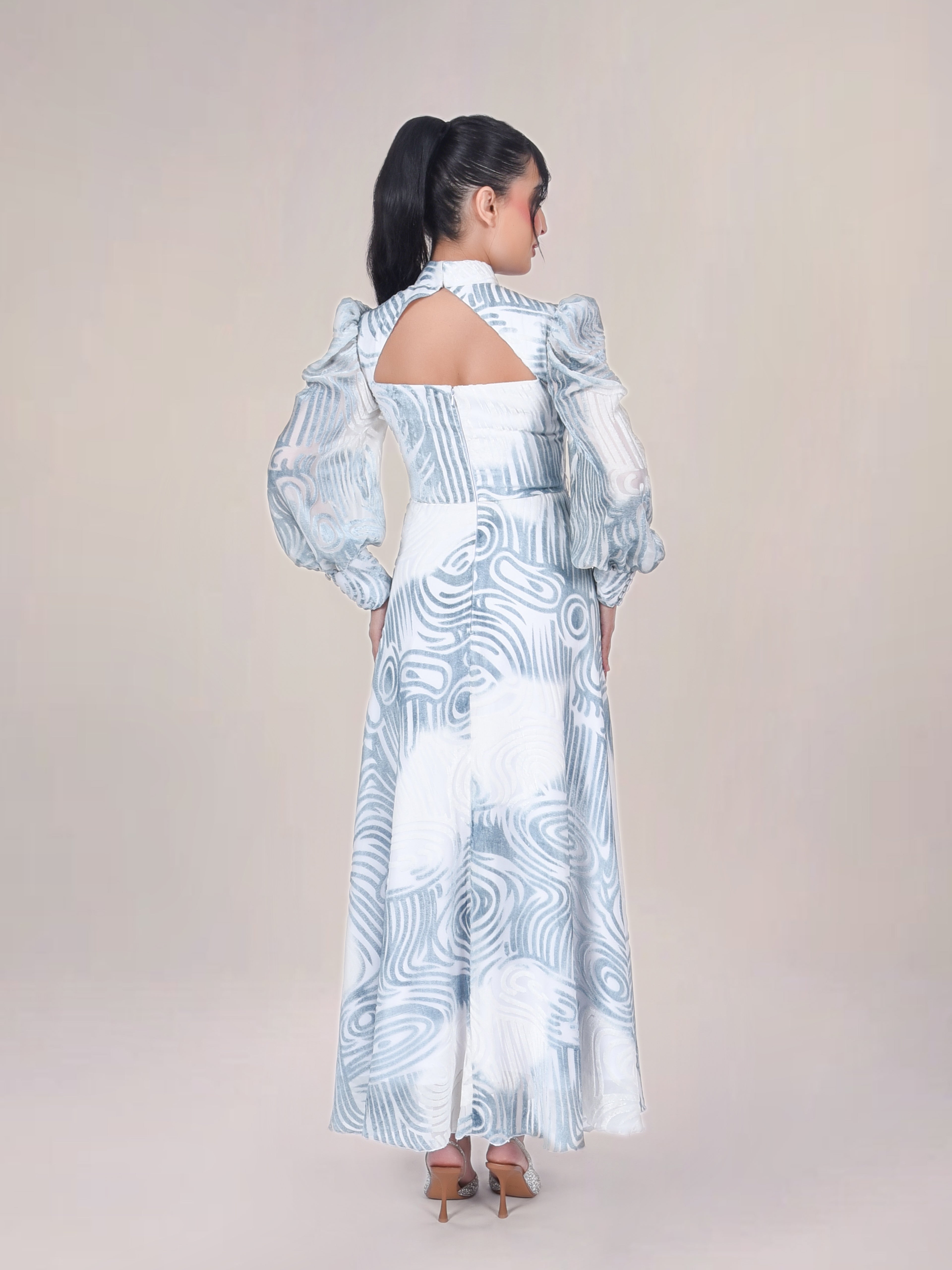 The Motion Burnout Velvet Evening Dress