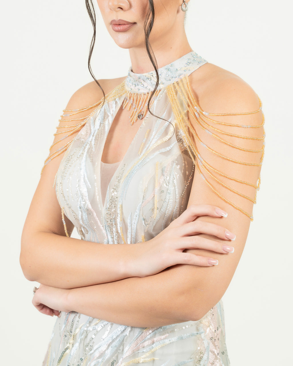 The Starlight Glitter Net Evening Dress