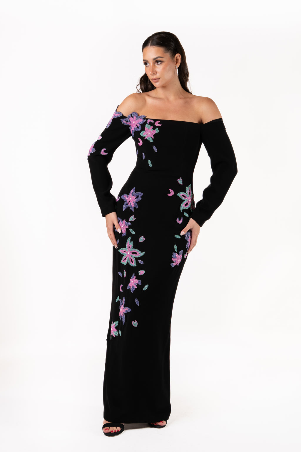 The Night Garden Moroccan Crepe Evening Dress