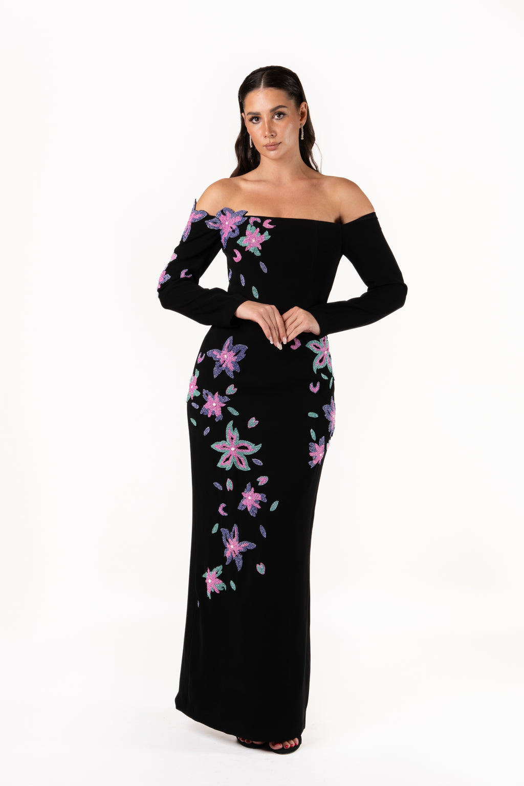 The Night Garden Moroccan Crepe Evening Dress