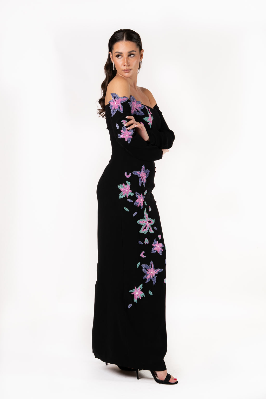 The Night Garden Moroccan Crepe Evening Dress