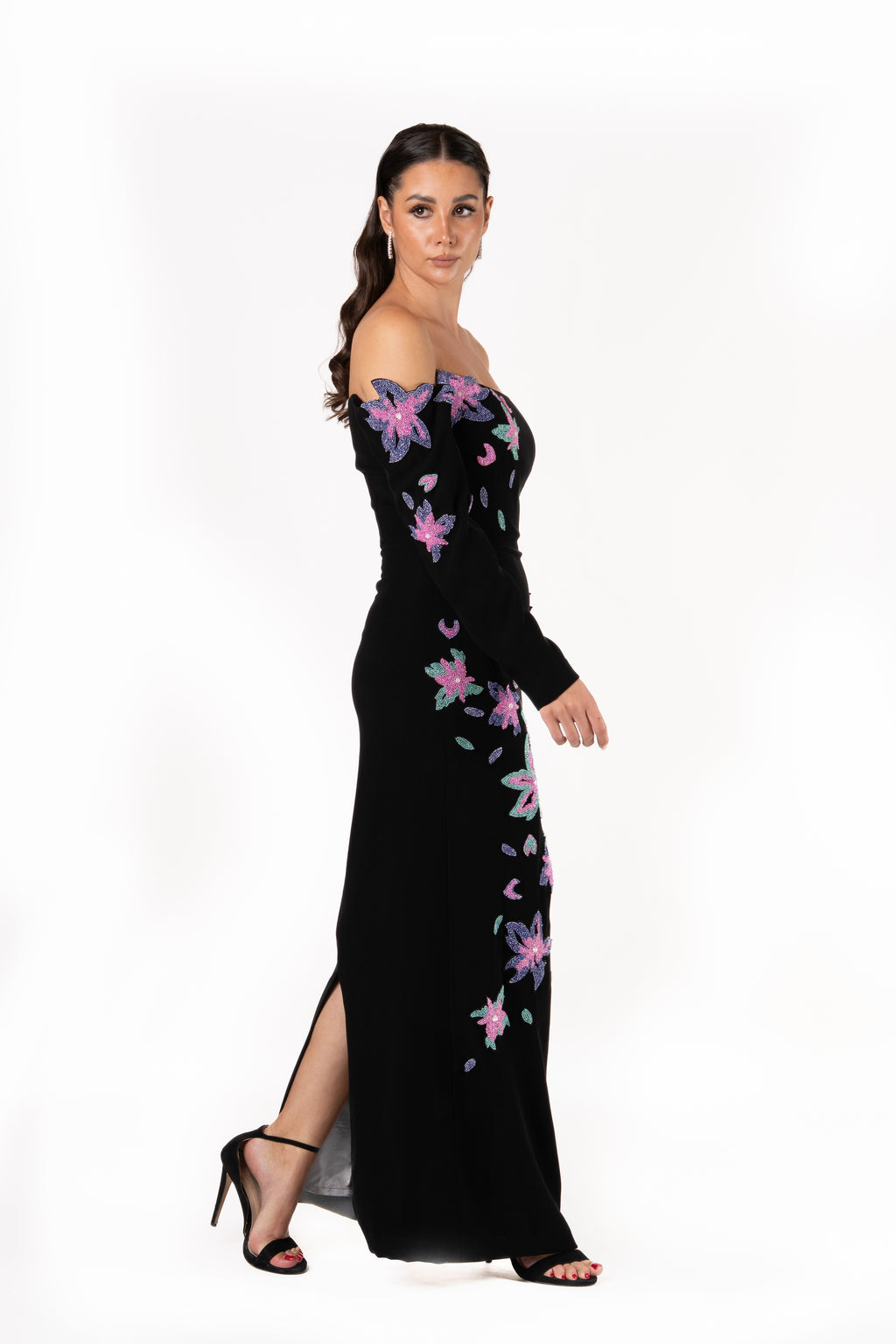 The Night Garden Moroccan Crepe Evening Dress