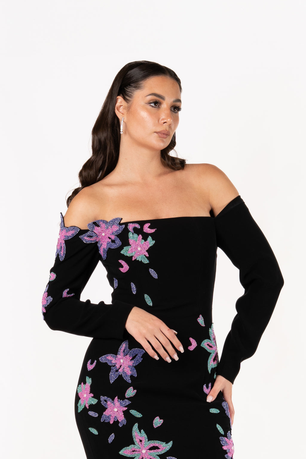 The Night Garden Moroccan Crepe Evening Dress