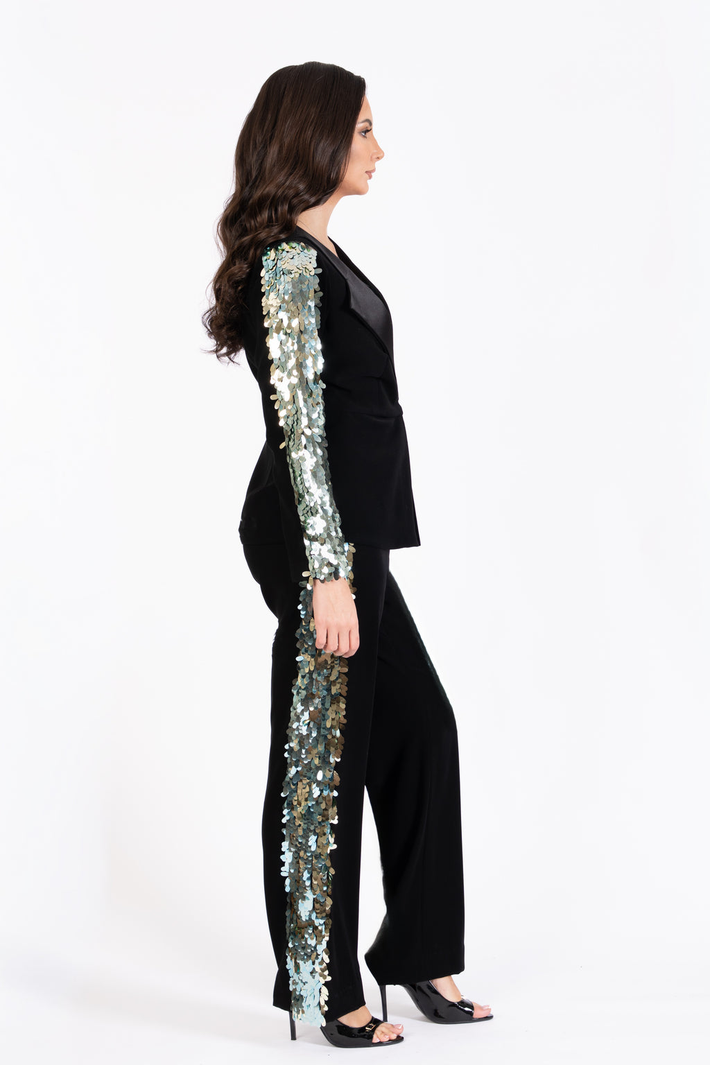 The Executive Black Crepe Suit with Satin Collar