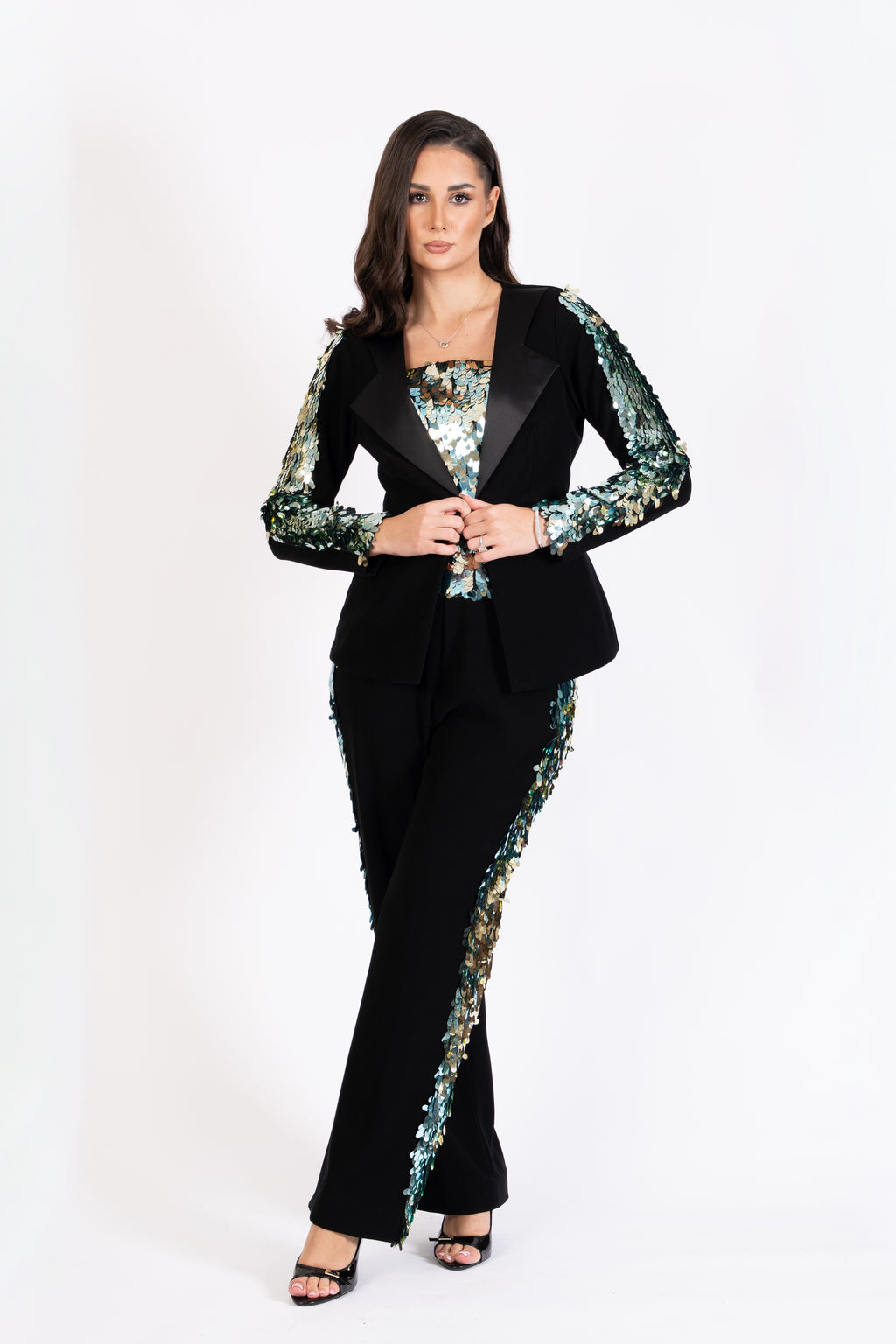 The Executive Black Crepe Suit with Satin Collar