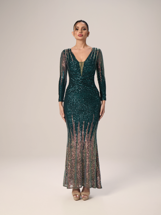 Sequin long sleeve Evening gown