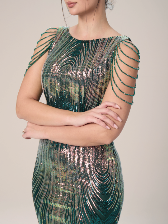 The Midnight Shimmer Sequin Mermaid Evening Dress