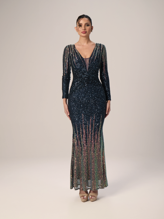 Sequin long sleeve Evening gown