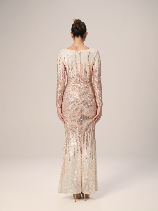 Sequin long sleeve Evening gown