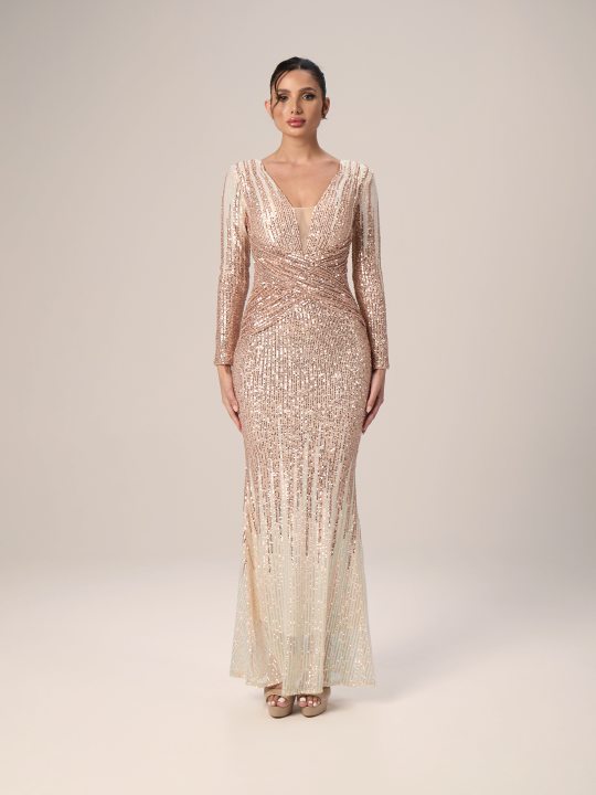 Sequin long sleeve Evening gown