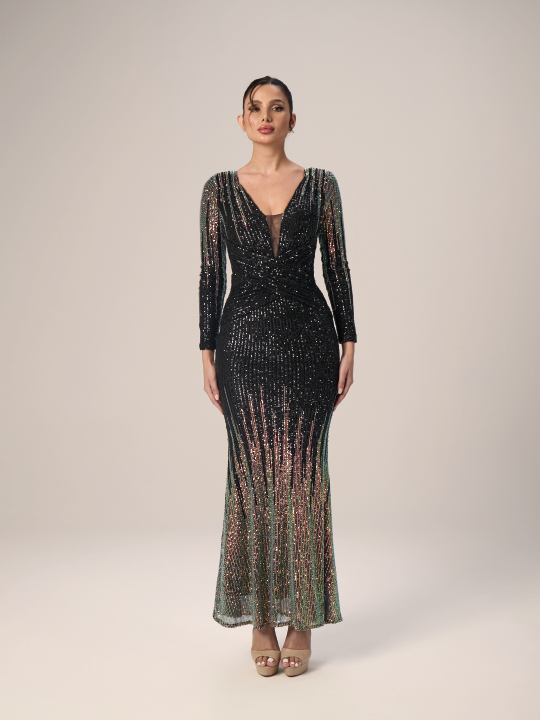 The Glow Sequin Evening Dress