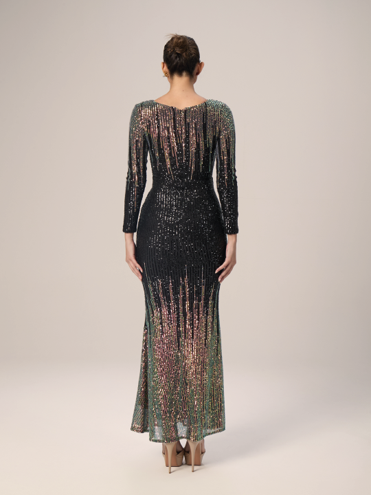 Sequin long sleeve Evening gown