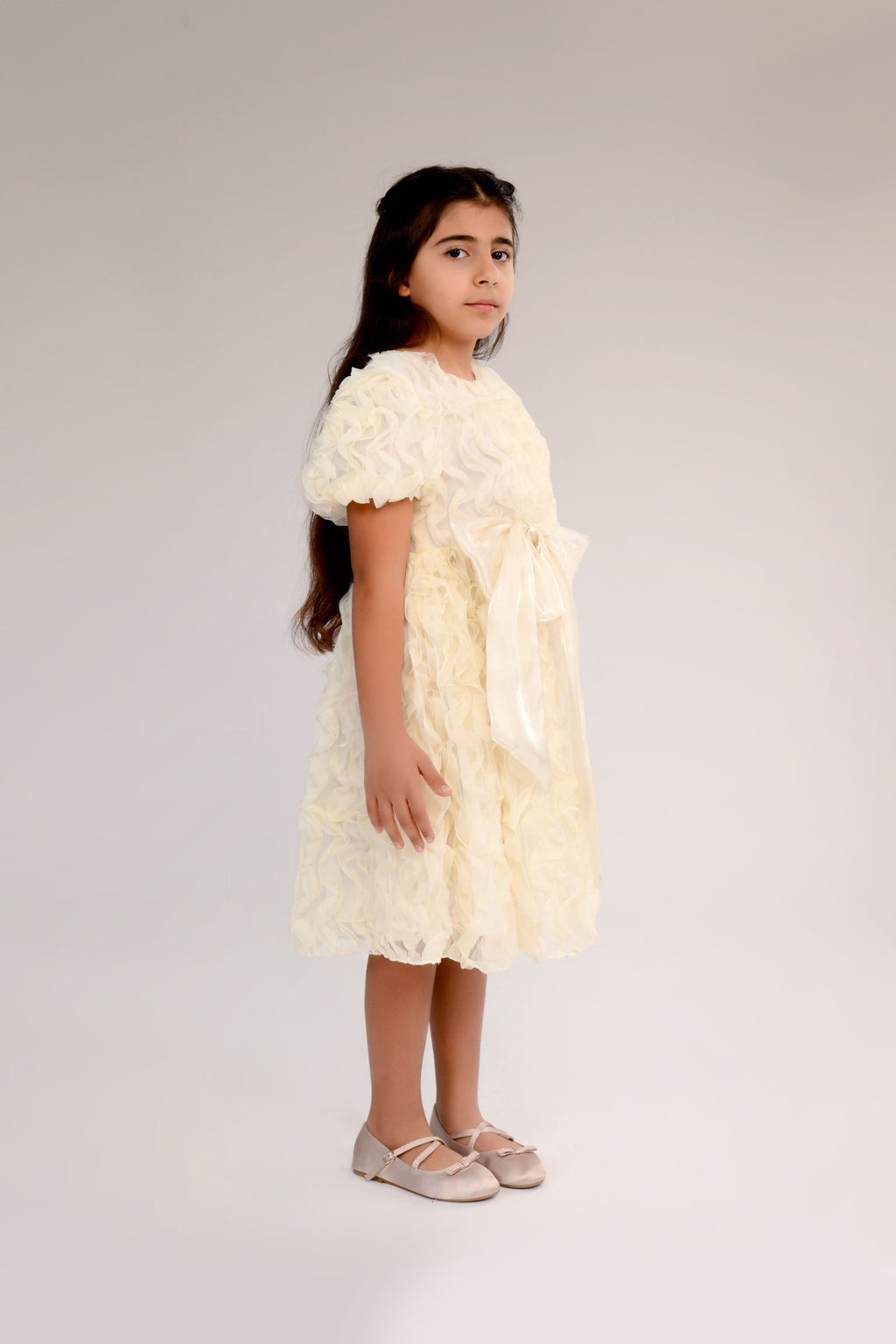 The Little Swan Textured Girls Dress