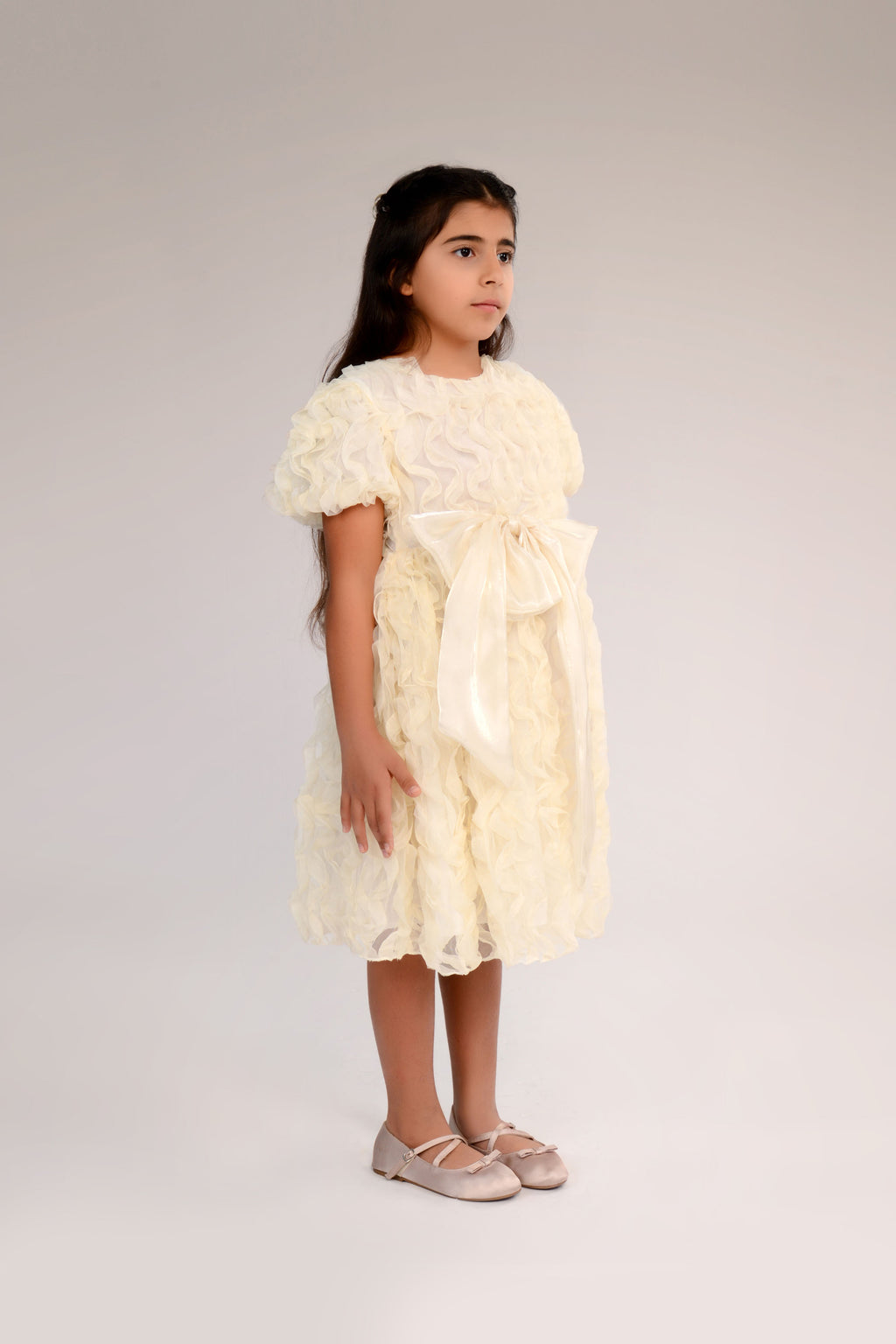 The Little Swan Textured Girls Dress