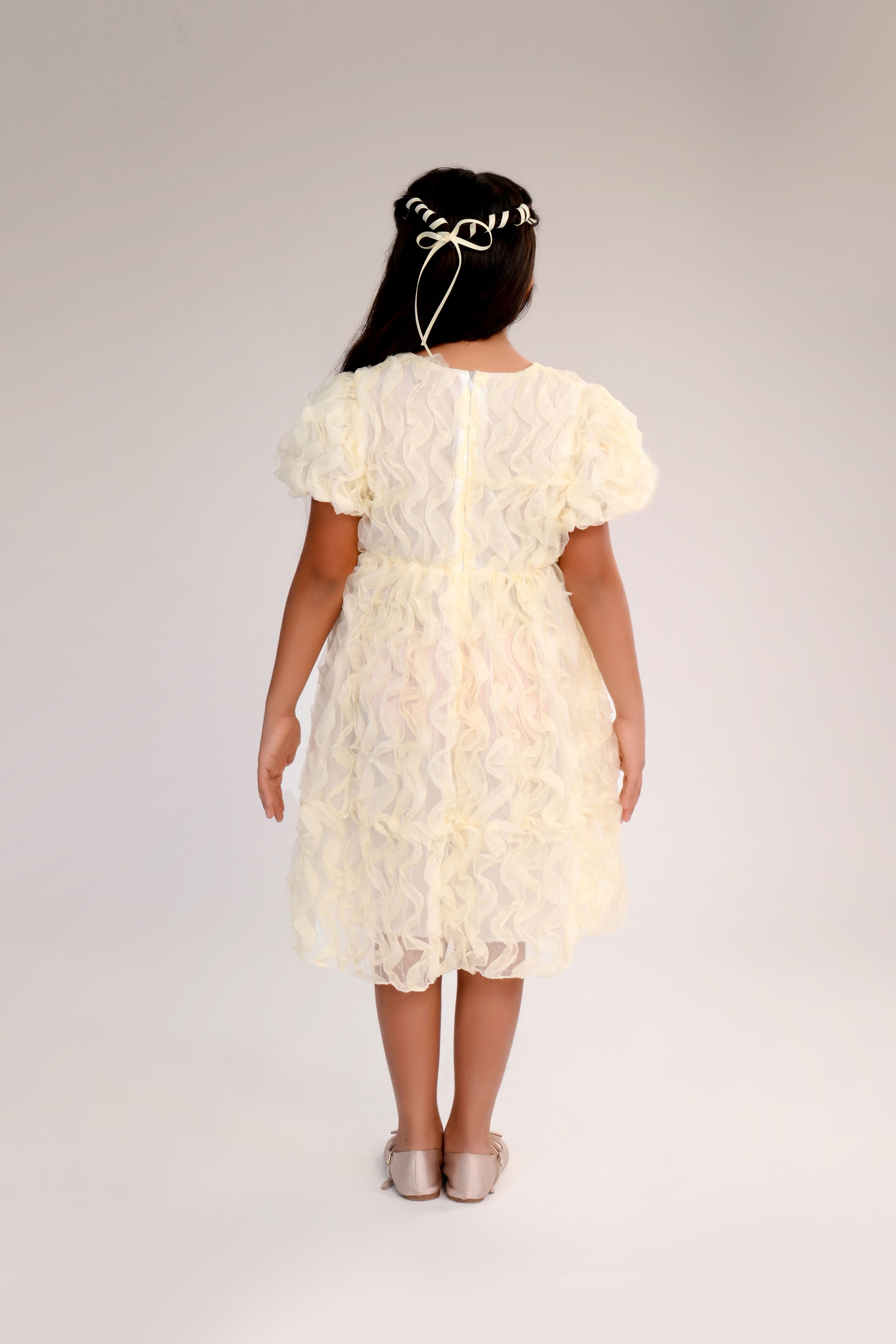 The Little Swan Textured Girls Dress