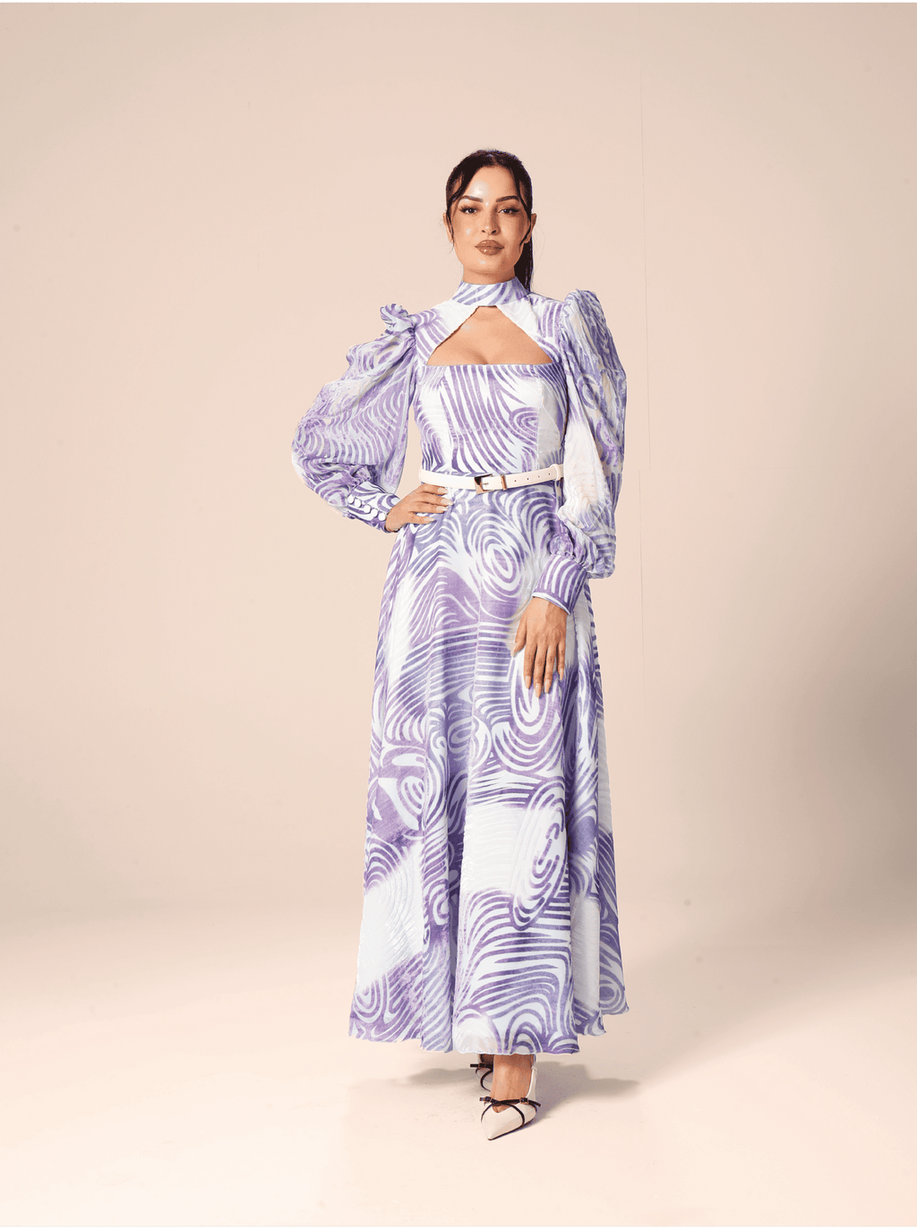 The Motion Burnout Velvet Evening Dress