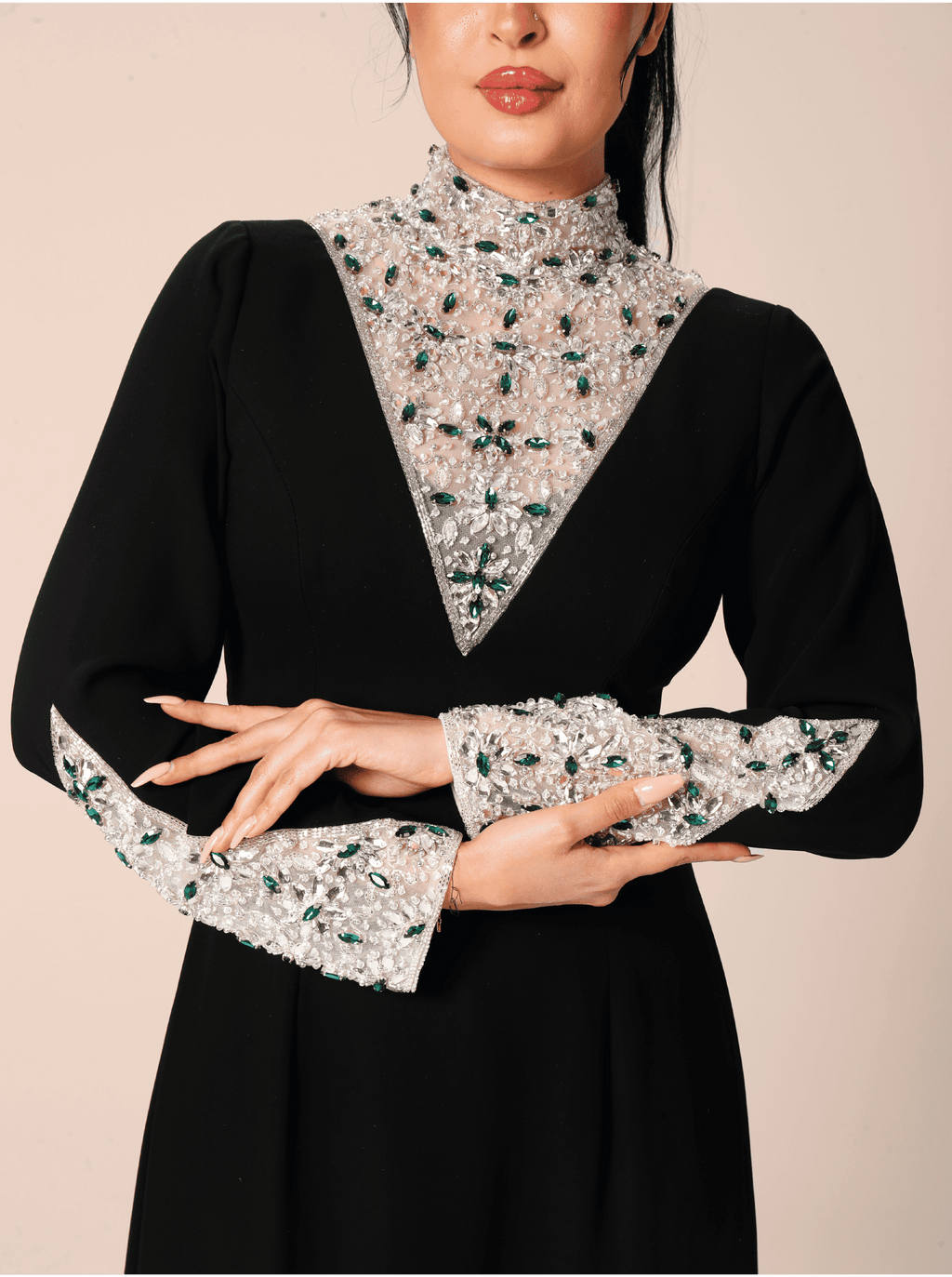 The Virelle Morocco Crepe Maxi Evening Dress